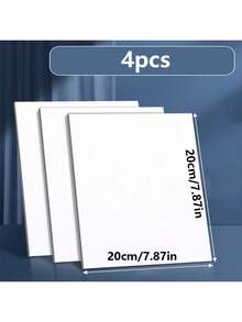 4片/套 8x8英寸空白画布板 - 专业级丙烯、水彩、油画颜料画板 - 成人及专业艺术家艺术用品 - 非常适合感恩节、圣诞节、情人节工艺品制作 - 多色 - 查看 15