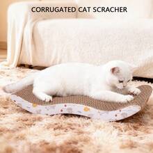 2-In-1 Cat Scratching Board And Bed, Protects Sofa From Cat Scratches, Large Oval Shape Puppy Keep Puppy Keep Cat Toys Cat Scratching Post - Brown - View 10
