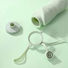 Collapsible Silicone Travel Water Bottle 20oz (600ml), Reuseable Leakproof BPAs Free Foldable Sports Bottle, With Carrying Strap - 淺粉色 - 查看 6