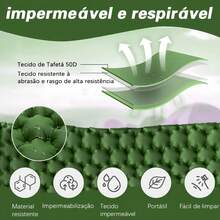 190cm*120cm*5cm Automatic Double Inflatable Camping Mattress. Double Inflatable Camping Mattress, Ideal For Camping, Fishing, Traveling And Other Occasions - Waterproof. - 綠色 - 查看 4