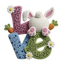 1/2/3片装复活节爱心DIY热转印贴片，适用于儿童服装T恤、连帽衫、帆布包、帽子、枕头等。 - L+S - 查看 2