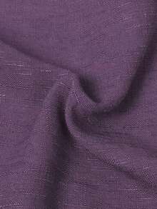 女士休闲短袖T恤，宽松圆领上衣 - 紫色 - 查看 5