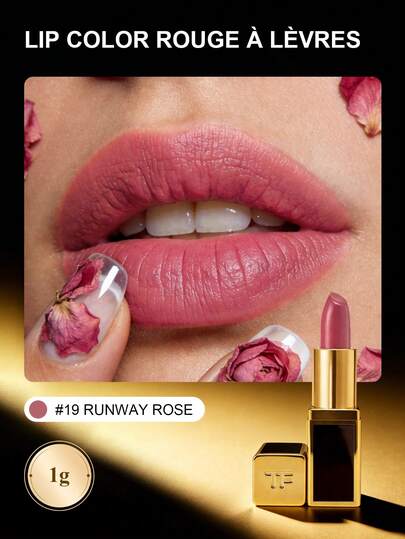 Tom Ford 19号 Runway Rose 唇膏，持久滋润，显色饱满，奢华光泽，旅行装 1克/0.04盎司