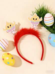1pc Rabbit & Chick Egg Cartoon Party Cute ABS Plastic Easter Headband - Multicolor - View 4