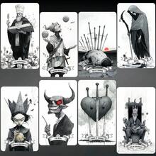 Bộ bài Tarot Knight-Wett phong cách Gothic đơn sắc 78 lá | Giấy bìa cứng chất lượng cao 400gsm kèm sách hướng dẫn | Công cụ bói toán cho chữa lành tâm linh và phù thủy, bộ bài Tarot Gothic mới năm 2026 | Bộ bài Tarot Knight-Wett "Những lời thì thầm của thế giới huyền ảo đen tối" | Trò chơi bói toán bằng bìa cứng cao cấp bền chắc cho thiền định và khám phá bản thân. - Bài Tarot đen trắng - Xem 10