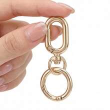 2pcs Double Opening Swivel Clasp Clips, Metal Swivel Spring Snap Hooks, Key Chain Clip With Key Ring For DIY Crafts, Keychains - Multicolor - View 2