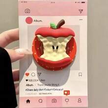 Cartoon Silicone Cow Magnetic Phone Holder, Peach/Apple/Flower Slouchy Desktop Stand, Tablet Holder - Multicolor - View 14