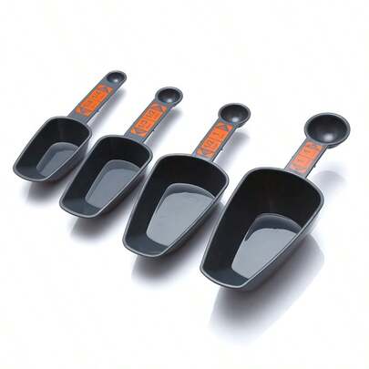 4pcs Dual-Head Measuring Spoons Set - 2-In-1, 8 Capacity Sizes, Plastic Measuring Scoops, Precise Measurement For Coffee Powder/Flour/Seasoning, Essential For Baking & Cooking, Easy To Clean & Store - Practical Kitchen Tool