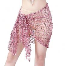 1件肚皮舞臀巾，女士性感肚皮裙俱乐部夸斯裙小号女士服装肚皮舞裙裹裙女士闪亮性感女式 - 彩色 - 查看 11