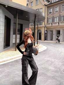 Women Tops - Black - View 8