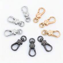 5/10Pcs Flower Buckle Hooks, Rotary Hooks, Dog Buckles, Very Suitable For DIY Hanging Ropes, Jewelry Metal Keychains, Metal Shape Spring Buckles, Openable Climbing Buckles, Keychain Bag Clips, Dog Chain Buckles - Keychain - View 3