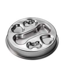 1pc Stainless Steel Large Capacity Creative Cat/Dog Food Bowl, Anti-Slip & Anti-Choke Design For Pets - Silver - View 9