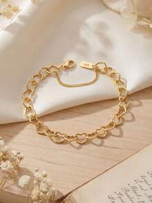 1pc Exquisite Cute Four-Leaf Clover Zirconia Bracelet, Suitable For Women's Daily Wear, Can Be Used As Girlfriend's Birthday Gift, S925 Sterling Silver Fine Jewelry Gift - Heart Bracelet - View 4