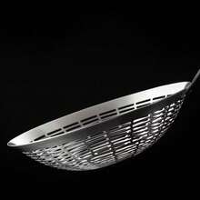 1pc Stainless Steel Long Handle Strainer Ladle, Thick & Durable, Quick Draining Colander, Suitable For Kitchen, Canteen, Hotel, Cooking Tool - Multicolor - View 6