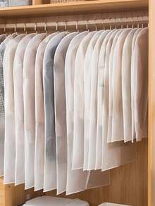 5pcs Garment Dust Covers, Coat Bags, Home Suit Covers, Storage Bags, Wardrobe Clothes Dust Protectors, Coat Covers - White - View 7