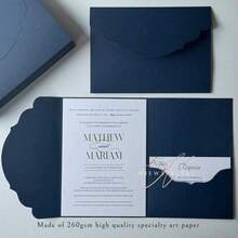 NIEWSPECIAL 10pcs Set Tri-Fold Pocket Wedding Invitation Envelopes, Simple Invitation Envelopes For Engagement, Christening, DIY Invitations, 5*7 Inch Invitations, Pocket Invitations, Customized Invitations, New Design Covers. Christmas Cards - 10Pcs - View 9