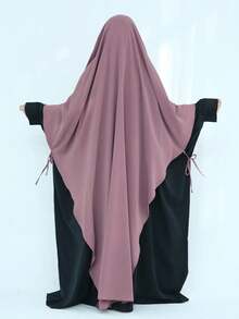 Khăn trùm đầu bằng vải voan hai lớp nâng cấp một màu trơn, phụ kiện abaya thời trang và khăn che mặt dài thanh lịch cho trang phục dự tiệc hàng ngày, khăn trùm đầu mềm mại, quần áo che mặt - Nhiều màu - Xem 24