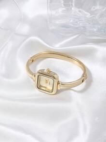 2026 New Minimalist Fashionable Gold Watch, Luxury Women's Watch, Girls' Bracelet Watch, Square Small Dial, Elegant Women's Gift - Gold - View 2