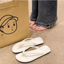 女鞋、女式拖鞋、女式人字拖、米色凉鞋 - 米色 - 查看 5