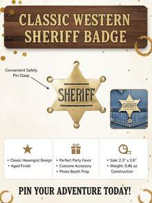 Spiritual West Sheriff Badge, Adult Party Supplies, School Carnival Prizes, Party Bag Gift Fillers, Incredible Party Gifts, Valentine's Day Gifts - Multicolor - View 8