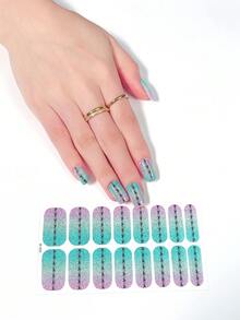 Hình dán móng tay màu hồng san hô, decal trang trí móng tay chống thấm nước, màu trơn, hồng hành lá, hiệu ứng ombre phủ toàn bộ móng. - Màu xanh Bạc hà - Xem 6