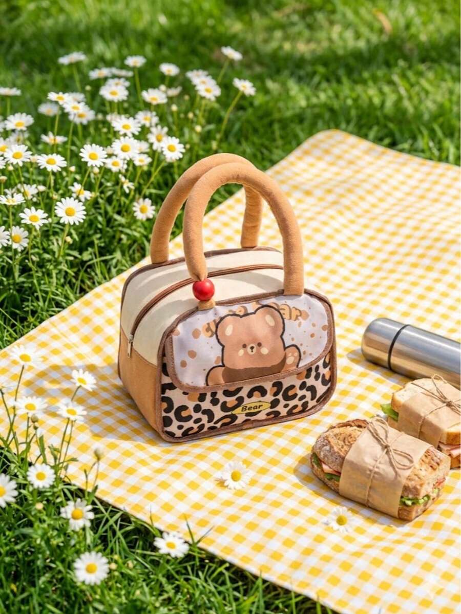 Thick Aluminum Foil Insulated Lunch Bag, Waterproof Interior, Reusable Bento Box Bag, Smooth Zipper, Padded Handles, Durable Canvas - Multicolor - View 1