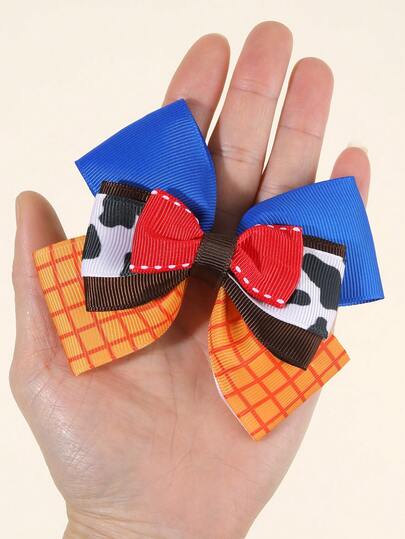 1pc Girls Princess Hair Bows Clip CowGirl Style Print Bows Alligator Barrettes, Cowboy Hair Accessories For Teen Teen's Blond Hair