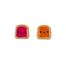 Sliced Bread Earrings Enamel Daily Jewelry Ear Stud Gift For Friends Fashion Refinement - Multicolor - View 3