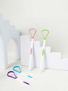 3pcs/1pc This Tongue Cleaner Is Designed To Effectively Remove Bacteria, Food Residues And Odor-Causing Substances From The Tongue Surface. As Shown In The Comparison Image, It Can Clean The Dirty Tongue To Be Clean And Healthy, Significantly Improving Oral Health And Reducing Bad Breath. - Multicolor - View 3