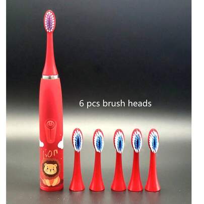 1pc Electric Toothbrush With 6pcs Replacement Brush Heads