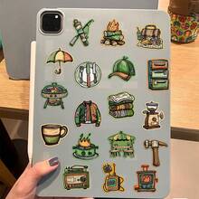 50张户外露营装备卡通涂鸦贴纸 DIY手机吉他笔记本电脑行李箱防水贴纸剪贴簿用品文具趣味贴纸 Kindle - 1 Set - 查看 7