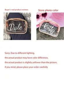 Personalized Makeup Bag, Beach Wedding Gift, PVC Transparent Cosmetic Bag, Toiletry Pouch, Bridesmaid Gift, Summer Vacation, Bachelorette Party Multi-Functional, Space-Saving - Multicolor - View 9