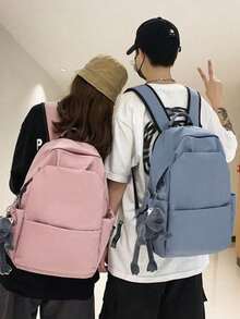 Ba lô đen cổ điển, thiết kế tối giản, phù hợp cho nữ giới đi làm và công sở, chống thấm nước, đi làm, đi học, dung tích lớn với ngăn đựng laptop, phù hợp cho sinh viên đại học, công tác ngoài trời, công tác, du lịch dã ngoại và nhiều trường hợp khác. - màu đen - Xem 5