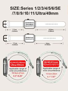 1条绿色叶子和黄白花朵图案的柔软弹性透气舒适腕带，兼容 38mm 40mm 41mm 45mm 44mm 42mm 49mm，时尚休闲多色硅胶表带，兼容 Ultra SE/9/8/7/6/5/4/3/2/1 - 彩色 - 查看 6