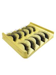 5 Pairs Mango Shaped False Eyelashes, Natural 8D Faux Rabbit Hair Eyelashes, Angel Wing Long Thick Strip Eyelashes, Suitable For Daily Makeup - View 7