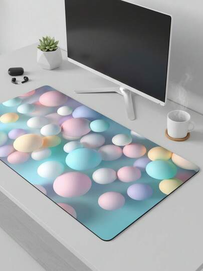Large Size Waterproof Non-Slip Smooth Cloth Surface Gradient Bubble Pattern Mouse Pad, Also Suitable As Keyboard Pad, Desk Mat Or Book Stand, Suitable For Gamers, Office And Dorm Use, Compatible With Mouse And Trackball, Great Gift For Gamers
