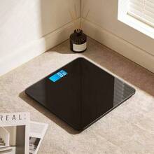 1pc Digital Bathroom Scale, Body Weight Scale, Glass Panel, Large Backlit Display, Home Weighing Scale, Household Essential - Black - View 11