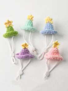 1pc Cute Hamster Headdress, Star Knitted Hat, Mini Hat DIY Toy, Suitable For Parrots, Snakes, Lizards - Multicolor - View 5