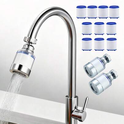 10/20/30PCS Sink Water Filter Faucet, Sink Faucet Filter 360°Rotating, Bathroom Faucet Filter Removes Fluoride Hard Water, Faucet Purifier For Home Kitchen Sink,Includes Multiple Replacement Elements
