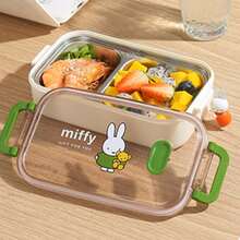 Hộp cơm bento Miffy một lớp bằng thép không gỉ được cấp phép chính thức, có hai ngăn, thiết kế nhân vật hoạt hình anime Nhật Bản đáng yêu, phù hợp cho học sinh, nhân viên văn phòng, thanh thiếu niên và người lớn, món quà sinh nhật và ngày lễ hoàn hảo cho người hâm mộ và nhà sưu tập anime, thiết kế hình thỏ thời trang và dễ thương, bền, chống rò rỉ, có thể tái sử dụng, hộp đựng thực phẩm giữ nhiệt di động. - Nhiều màu - Xem 8
