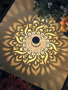 太阳能壁灯，镂空设计太阳能围栏灯，户外壁灯，适用于户外花园、露台、楼梯、墙壁、户外装饰 - 均碼 - 查看 9