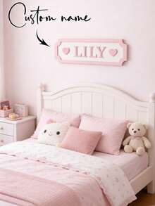 1pc Personalized Baby Room Name Plate, Customized Children's Room Decor, Newborn Gift, Baby Room Wall Decor, Nursery Name Sign - Dusty Purple - View 3