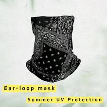1-2pcs UV Protection Full Face Outdoor Sun Hat | Summer Polyester Blend Face Mask, Ear Loops, Unisex, Patterned Design, Machine Washable - Multicolor - View 9
