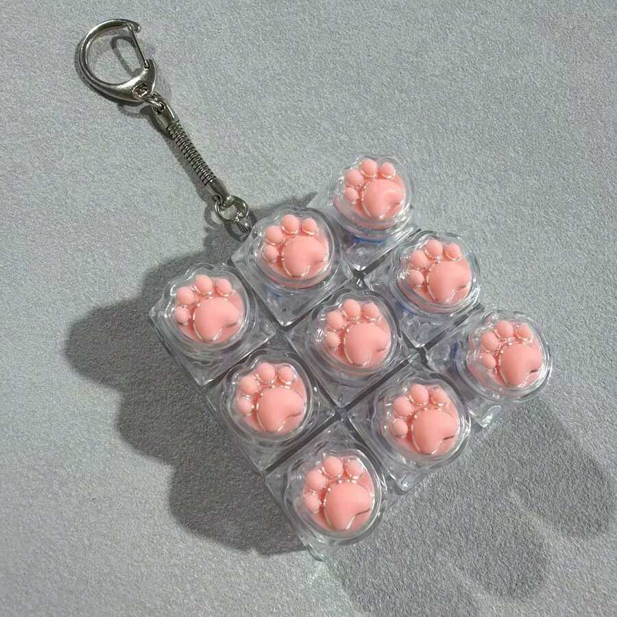 2026 New - 1pc Squeeze Stress Relief Cat Paw Keychain, Soft Silicone Mechanical Keyboard Button Pendant, Slow Rising Cute Relaxation Gadget, Portable Bag Charm, Adult Gift - Perfect Gift, Birthday Gift, Easter Gift