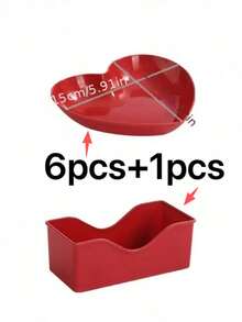1pc Heart-Shaped Plate, Holiday Wedding Snack Plate, Cake Serving Plate, Bone Dish, Dessert, Fruit And Snack Plate, Suitable For Valentine's Day, New Year, Holiday Events, Weddings, Birthdays And Parties, Suitable As A Mother's Day Gift - Red - View 8
