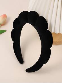 1pc High Quality Velvet Headband For Skincare, SPA, And Styling - Hot Pink - View 4