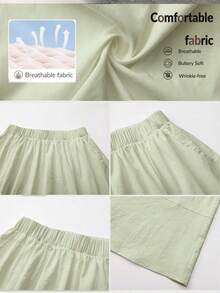 ROSIE POPHUB 女士浅绿色休闲百搭A字裙，优雅学院风，适合婚礼、音乐节、户外活动，春夏秋冬四季皆宜，新品上市 - 綠色 - 查看 7