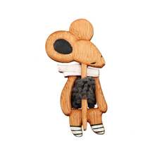 -Border Couple's Wooden Brooch, Retro Cute Animal-Themed Personalized Pin - 鼠男 - 查看 2