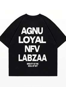 Cotton Short-Sleeved Summer New Printed Tops Fashion Loose T-Shirts - Black - View 2