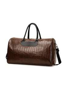 1 pieza Bolsa de viaje de fin de semana para hombres, bolso de mensajero de gran capacidad con diseño de estampado de tiburón, bolso de mano, bolso deportivo casual de moda, bolso de hombro para viajes, de piel de PU resistente a los arañazos, bolsa de equipaje para deportes, camping y viajes, bolsa de senderismo - Multicolor - Ver 13